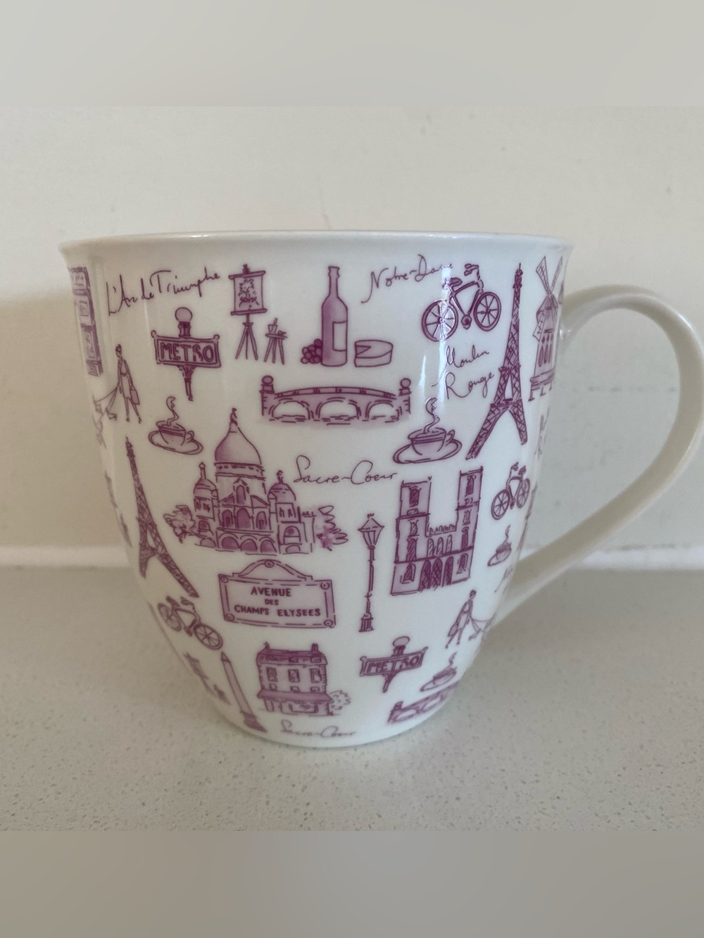 Milly Green Mug Paris France Icons - Purple